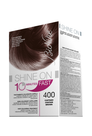 BIONIKE SHINE ON FAST TRATTAMENTO COLORANTE CAPELLI CASTANO 400 60 ML + TUBO 60 ML - FarmaLucia