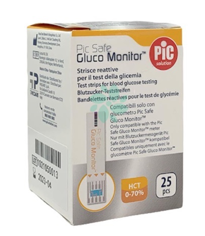 STRISCE MISURAZIONE GLICEMIA PIC GLUCO MONITOR 25 PEZZI - FarmaLucia