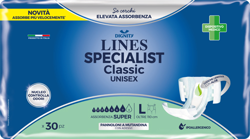PANNOLONE MUTANDINA LINES SPECIALIST CLASSIC SUPER ULTRA MG 30 PEZZI - FarmaLucia