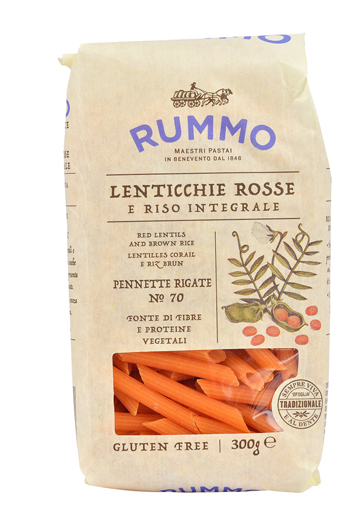 RUMMO PENNETTE RIGATE N 70 LENTICCHIE ROSSE E RISO INTEGRALE 300 G - FarmaLucia