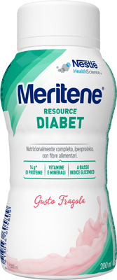 MERITENE RESOURCE DIABET FRAGOLA ALIMENTO IPERPROTEICO 28 VITAMINE E MINERALI 200 ML - FarmaLucia