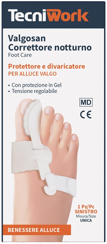CORRETTORE NOTTURNO PER ALLUCE VALGO SINISTRO MISURA UNICA VALGOSAN 1 PEZZO - FarmaLucia