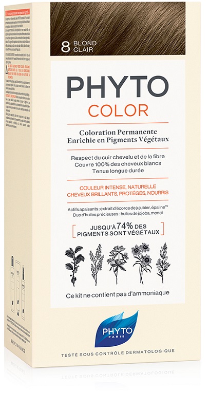 PHYTOCOLOR 8 BIONDO CHIARO 1 LATTE + 1 CREMA + 1 MASCHERA + 1 PAIO DI GUANTI - FarmaLucia