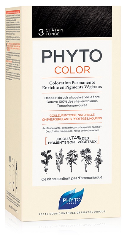 PHYTOCOLOR 3 CASTANO SCURO 1 LATTE + 1 CREMA + 1 MASCHERA + 1 PAIO DI GUANTI - FarmaLucia
