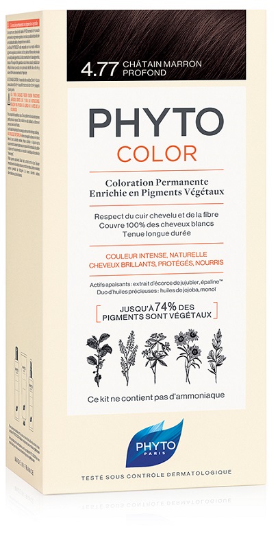 PHYTOCOLOR 4,77 CASTANO MARRONE INTENSO LATTE + CREMA + MASCHERA + 1 PAIO DI GUANTI - FarmaLucia