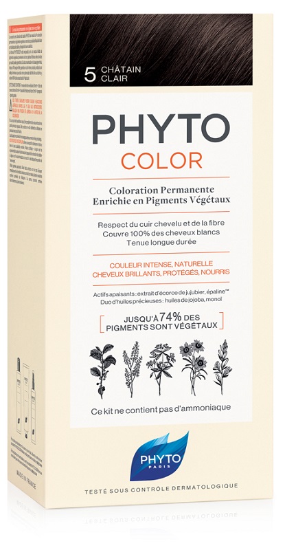 PHYTOCOLOR 5 CASTANO CHIARO 1 LATTE + 1 CREMA + 1 MASCHERA + 1 PAIO DI GUANTI - FarmaLucia