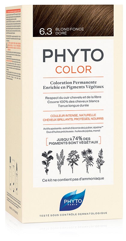 PHYTOCOLOR 6.3 BIONDO SCU DOR 1 LATTE + 1 CREMA + 1 MASCHERA + 1 PAIO DI GUANTI - FarmaLucia