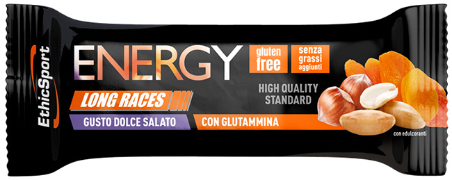 ETHICSPORT ENERGY LONG RACES BARRETTA ENERGETICA DOLCE SALATO CON GLUTAMMINA 42 G - FarmaLucia