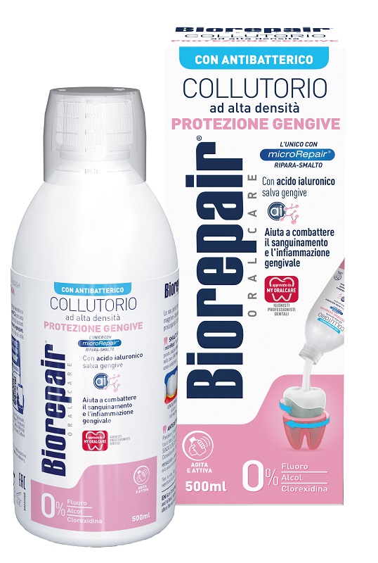 BIOREPAIR ORAL CARE COLLUTORIO ALTA INTENSITA' CON ANTIBATTERICO PROTEZIONE GENGIVE 500 ML - FarmaLucia