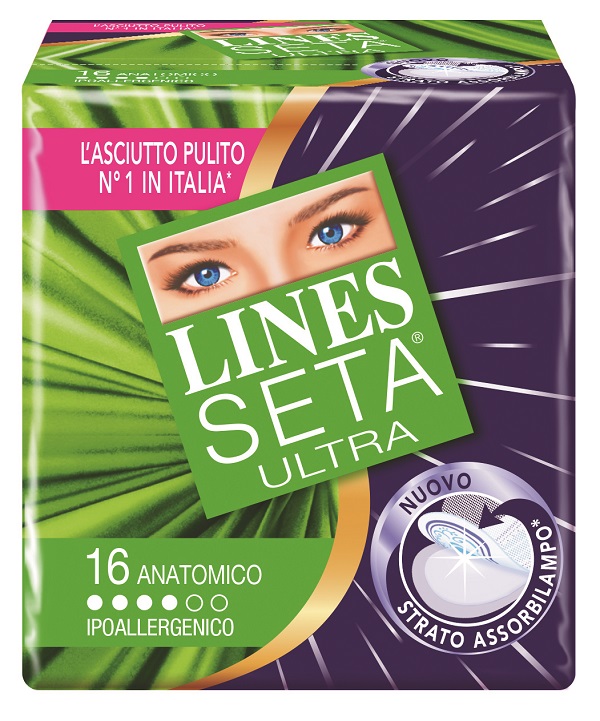 ASSORBENTE LINES SETA ULTRA ANATOMICO 16 PEZZI - FarmaLucia