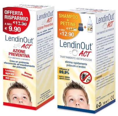 LENDINOUT ACT KIT ANTIPIDOCCHI SHAMPOO 150 ML + PETTINE + SPRAY AZIONE PREVENTIVA 100 ML - FarmaLucia