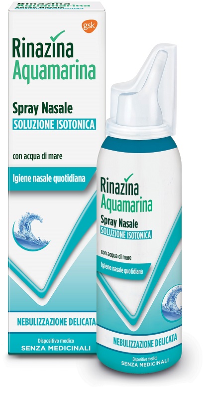 RINAZINA AQUAMARINA ISOTONICA SPRAY NEBULIZZAZIONE DELICATA 100 ML - FarmaLucia