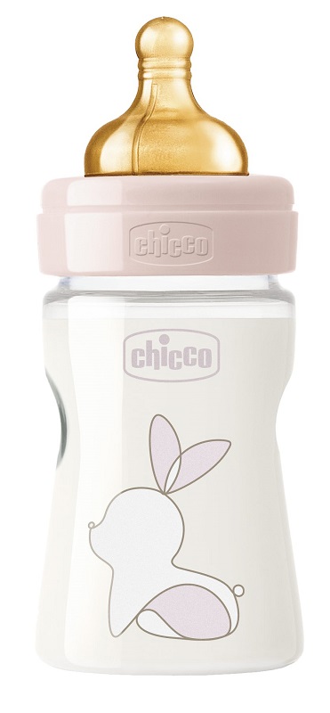 CHICCO BIBERON ORIGINAL 150ML TOUCH 1 FORO GIRL CON TETTARELLA IN CAUCCIU' - FarmaLucia