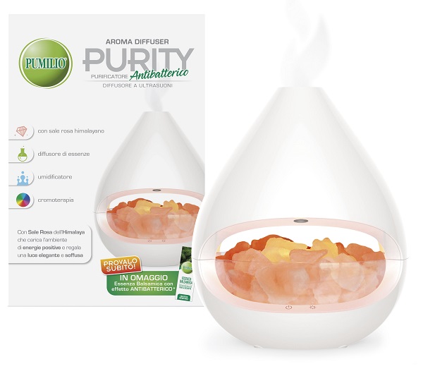 PUMILIO AROMA DIFFUSER PURITY A ULTRASUONI CON ESSENZA BALSAMICA CON EFFETTO ANTIBATTERICO - FarmaLucia