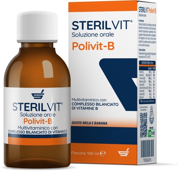 STERILVIT POLIVIT-B SOLUZIONE ORALE GUSTO MELA BANANA 100 ML - FarmaLucia