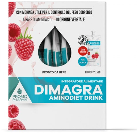 DIMAGRA AMINODIET DRINK LAMPONE 10 POUCH DA 80 G - FarmaLucia