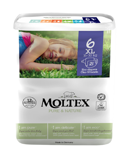 PANNOLINI MOLTEX PURE & NATURE EXTRA LARGE TG 13/18 KG 6 PEZZI - FarmaLucia