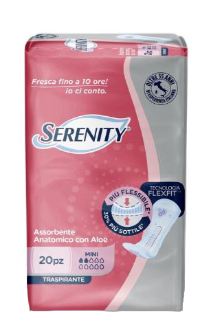 SERENITY ASSORBENTE ANATOMICO CON ALOE FLEXIT MINI 20 PEZZI - FarmaLucia