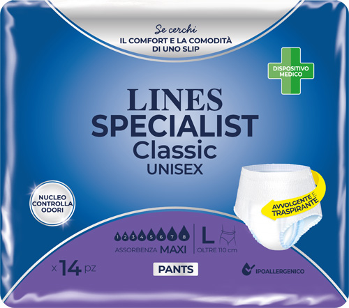 PANNOLONE A MUTANDA LINES SPECIALIST CLASSIC PANTS MAXI L 14 PEZZI - FarmaLucia