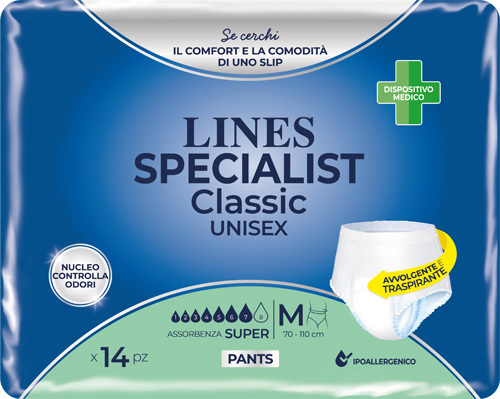 PANNOLONE A MUTANDA LINES SPECIALIST CLASSIC PANTS SUPER M 14 PEZZI - FarmaLucia