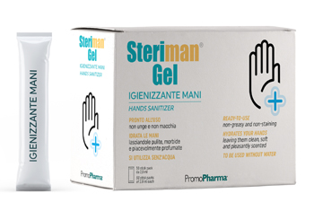 STERIMAN GEL 70 IGIENIZZANTE MANI 50 STICK DA 2,8 ML - FarmaLucia