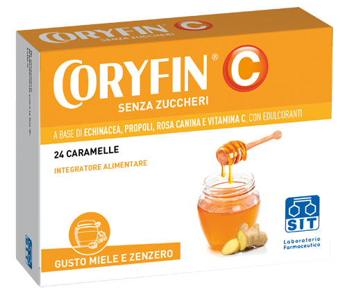 CORYFIN C SENZA ZUCCHERO MIELE ZENZERO 24 CARAMELLE - FarmaLucia
