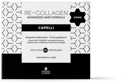 RE-COLLAGEN UOMO CAPELLI 60 STICK - FarmaLucia
