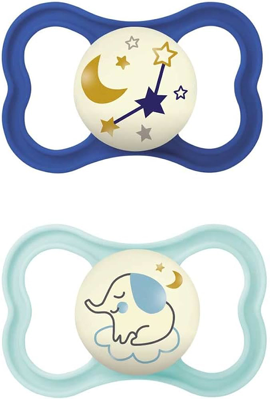 MAM AIR NIGHT SUCCHIETTO 16+ MESI SILICONE MASCHIO 2 PEZZI - FarmaLucia