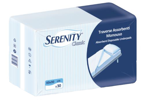 TRAVERSA SALVAMATERASSO PER INCONTINENZA SERENITY RELAX 60X90 CM 30 PEZZI - FarmaLucia