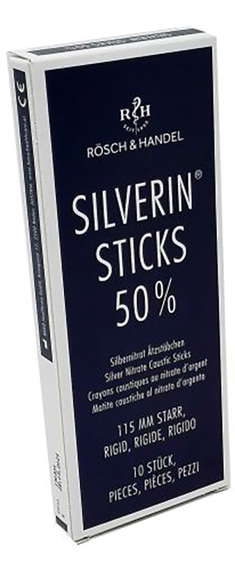 MATITA CAUSTICA SILVERIN NITRATO D'ARGENTO 50% RIGIDA LUNGHEZZA 115 MM 10 PEZZI - FarmaLucia