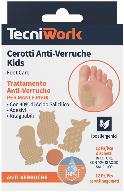 CEROTTO ANTI VERRUCHE BIMBI 12 PEZZI + 12 FIXING ANIMIALI TERRA COLORE BEIGE - FarmaLucia