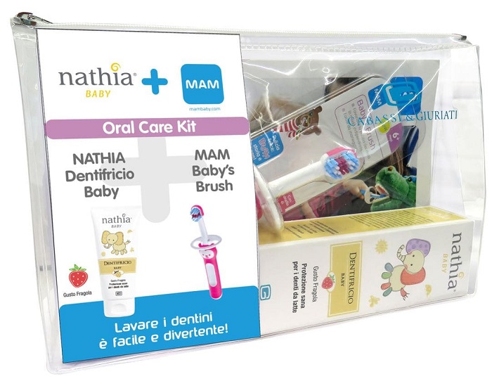 ORAL CARE KIT FEMMINA 1 DENTIFRICIO BABY NATHIA 50 ML + 1 MAM BABY'S BRUSH - FarmaLucia