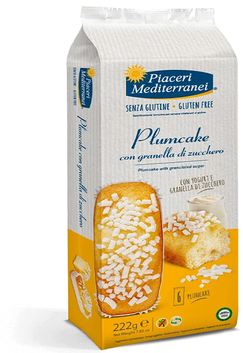 PIACERI MEDITERRANEI PLUMCAKE GRANELLA ZUCCHERO 6 PEZZI 37 G - FarmaLucia