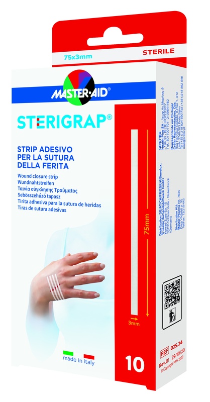 MASTER-AID STERIGRAP STRIP ADESIVO SUTURA FERITE 75X3 MM 10 PEZZI - FarmaLucia