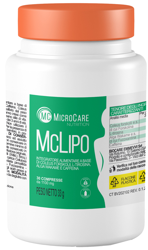 MICROCARE NUTRITION MC LIPO 30 COMPRESSE DA 1100 MG - FarmaLucia