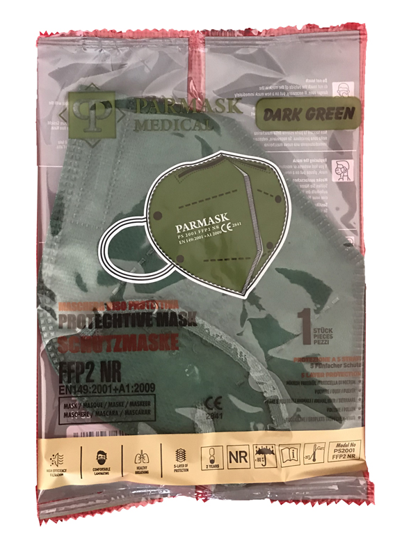 MASCHERINA FFP2 PS2001 VERDE SCURO 1 PEZZO - FarmaLucia