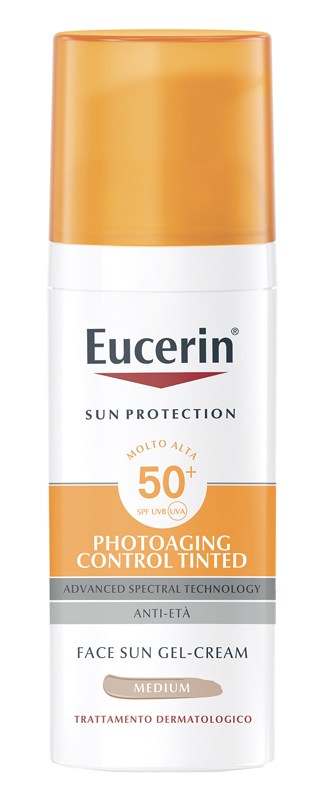 EUCERIN SUN PHOTOAGING CONTROL TINTED GEL CREME SPF50+ MEDIUM 50 ML - FarmaLucia