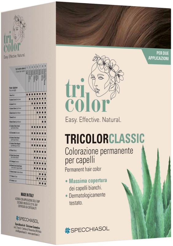 TRICOLOR CLASSIC 4 CASTANO 2 TUBI 50 ML + 2 SHAKER 50 ML + 4 BUSTINE 8 ML - FarmaLucia