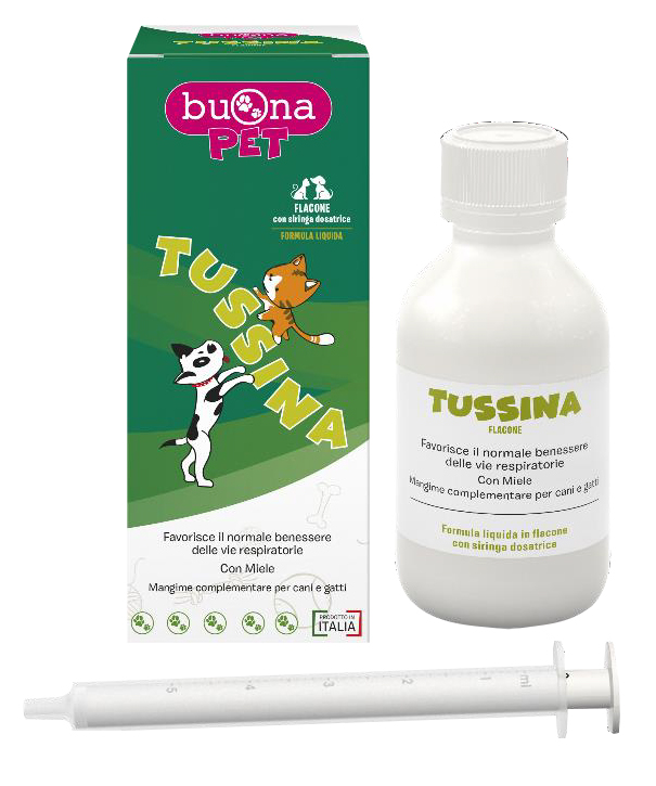 TUSSINA FLACONE CANI E GATTI CON SIRINGA DOSATRICE 100 G BUONAPET - FarmaLucia